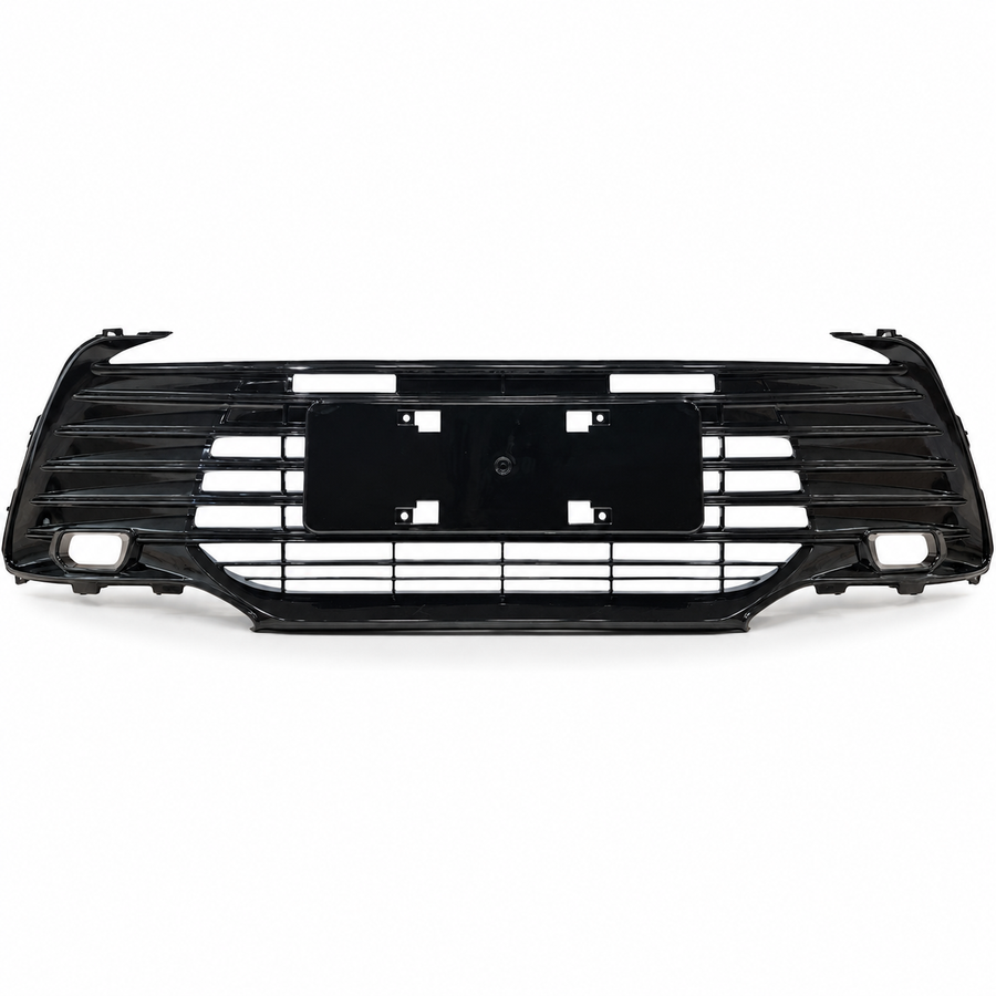Complete gloss black front grille with fog lights for 2021-2024 Toyota Camry LE XLE