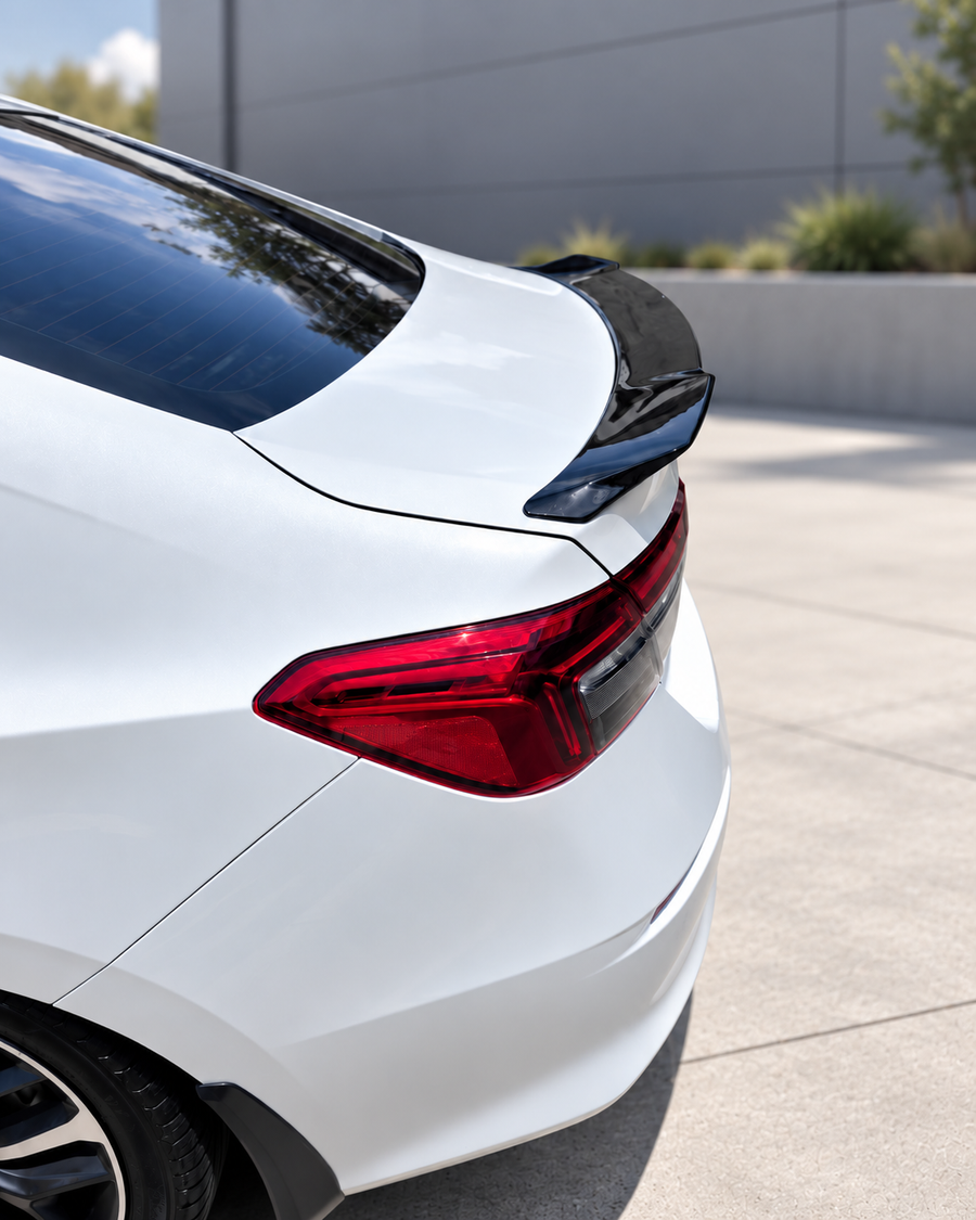 YOFER V1 trunk spoiler on 2022-26 Honda Civic 11th Gen Sedan - close-up side rear view