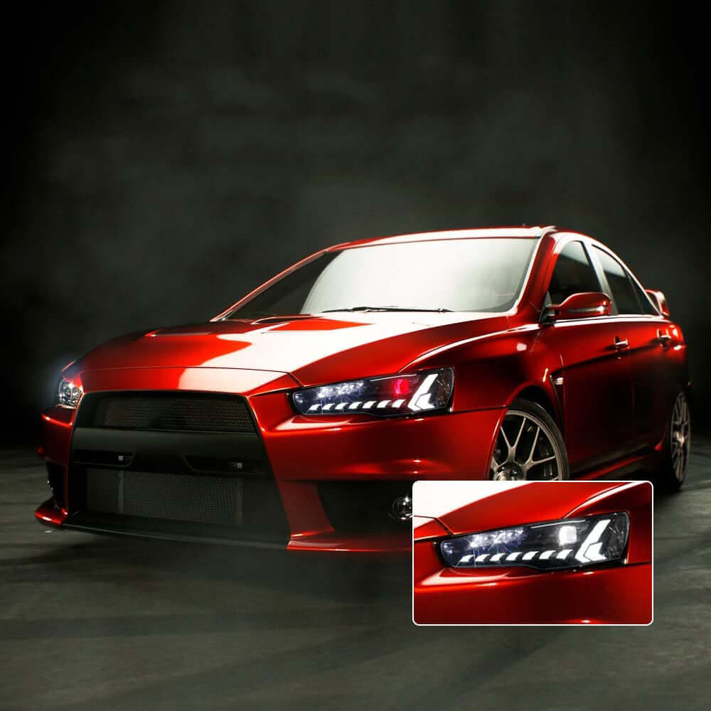 HRS 2008-17 Mitsubishi Lancer LED Headlights V1