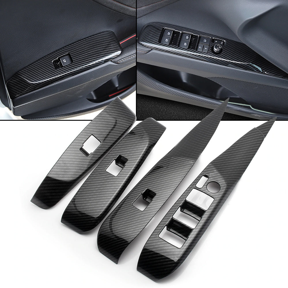 thumbnail image 2 of Carbon Fiber Style Door Handle Covers For 2018-2023 Toyota Camry. 4PCS, Adhesive Attachment, Black, No Smart Sensor Hole. 2 of 6