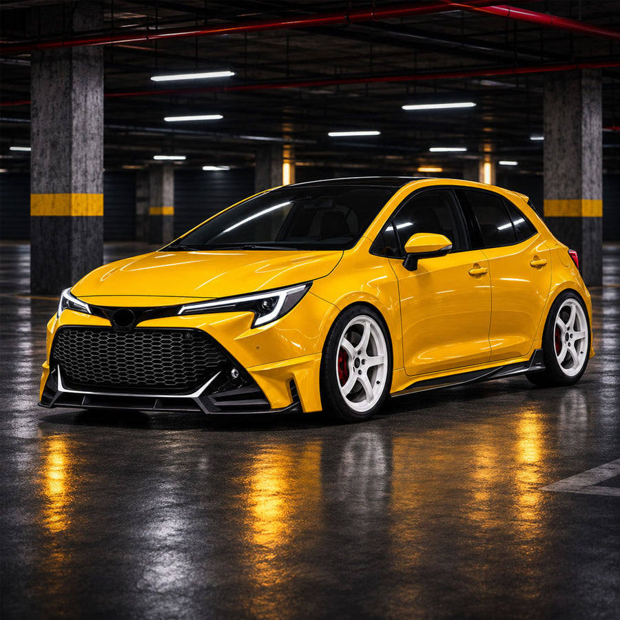 2023–2026 Toyota Corolla Hatchback with YOFER front lip – exterior view 1