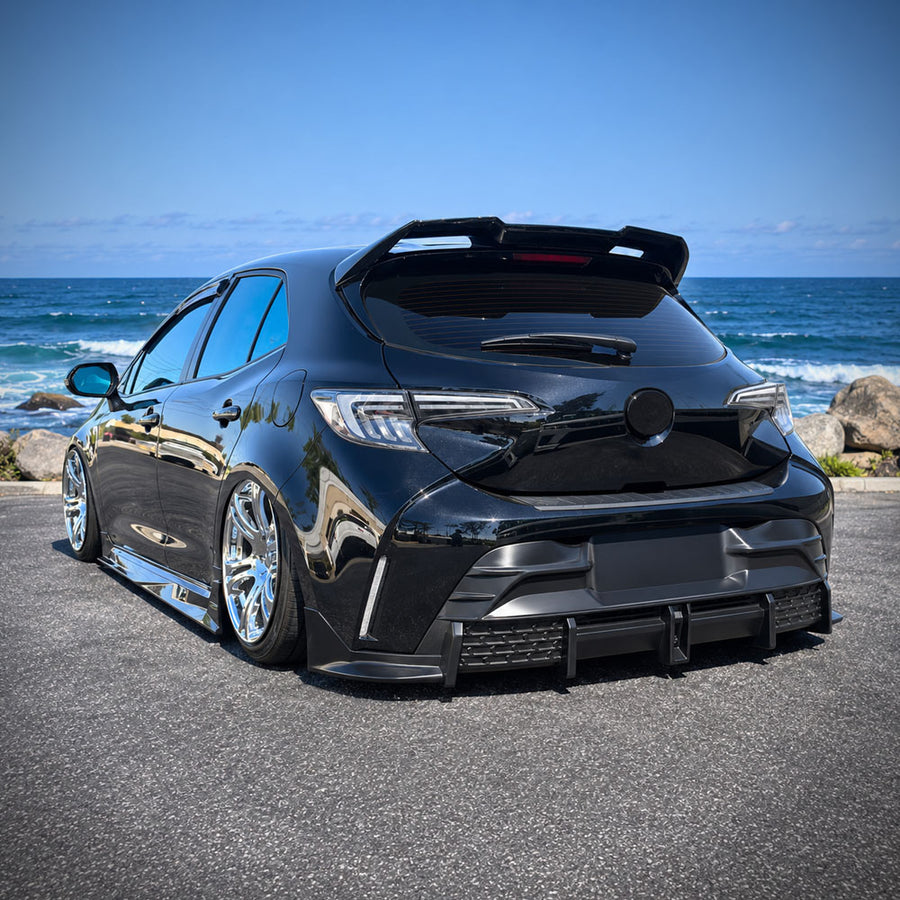 YOFER diffuser styling on 2023–2026 Corolla Hatchback – vehicle view