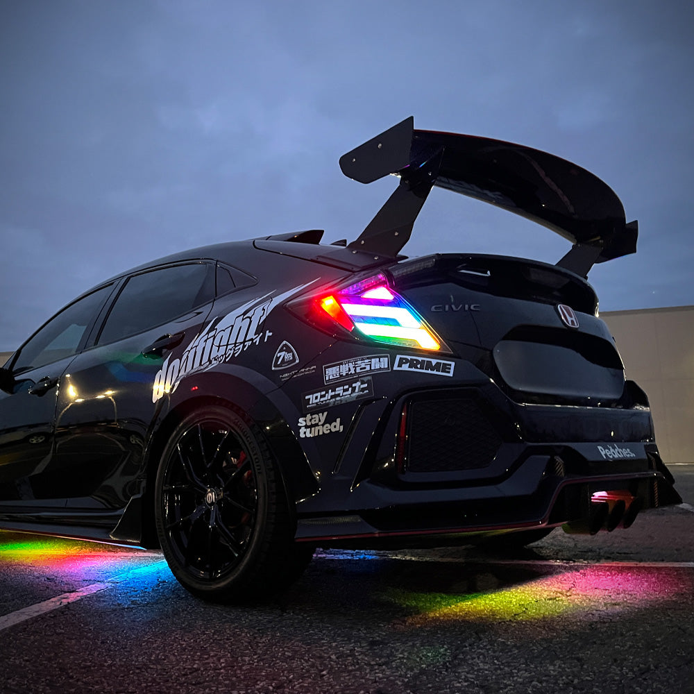 
                      
                        HRS 2017-21 Honda Civic 10th Gen Hatchback FK7 FK8 LED Tail Lights V2- RGB
                      
                    