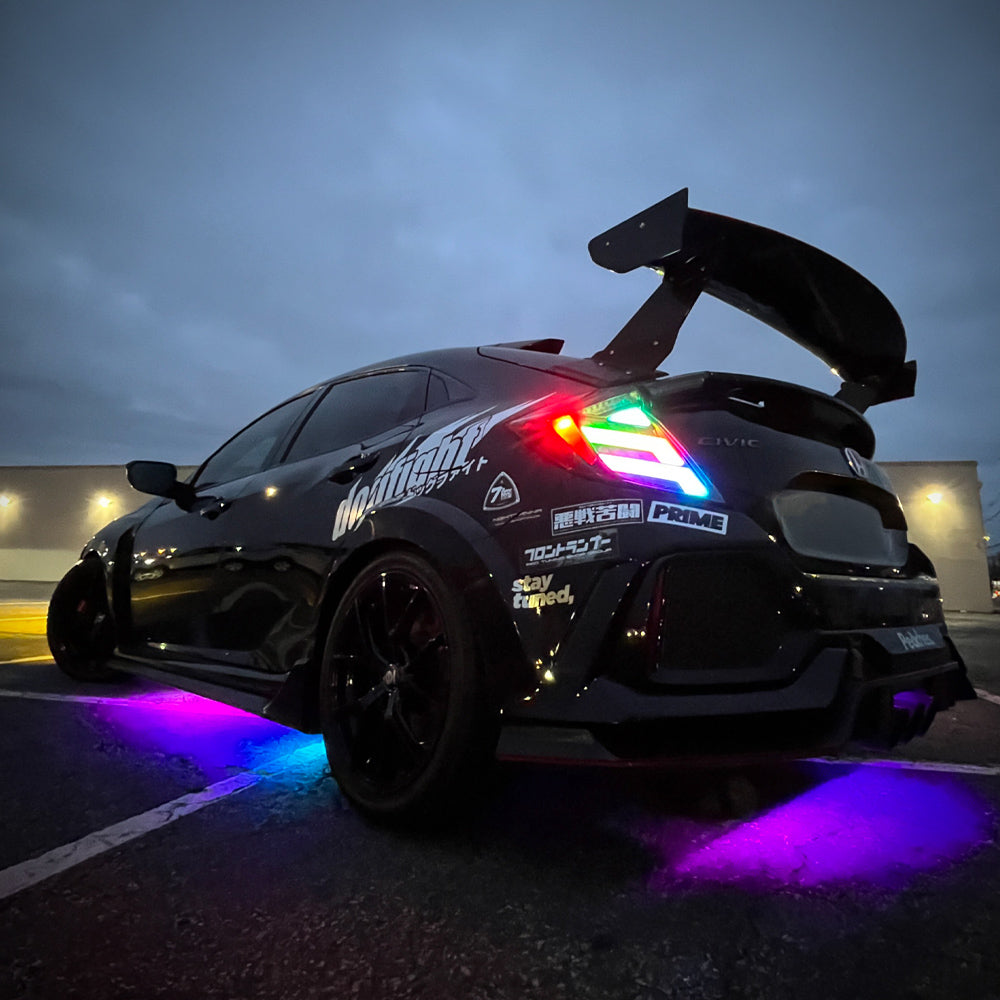 
                      
                        HRS 2017-21 Honda Civic 10th Gen Hatchback FK7 FK8 LED Tail Lights V2- RGB
                      
                    