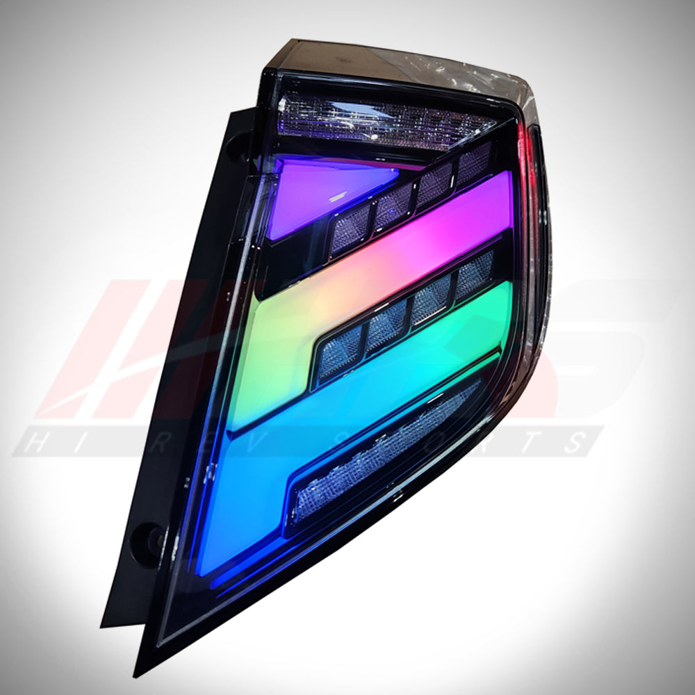 
                      
                        HRS 2017-21 Honda Civic 10th Gen Hatchback FK7 FK8 LED Tail Lights V2- RGB
                      
                    