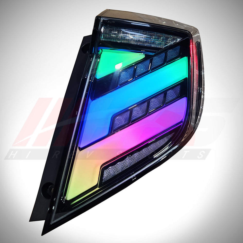 
                      
                        HRS 2017-21 Honda Civic 10th Gen Hatchback FK7 FK8 LED Tail Lights V2- RGB
                      
                    