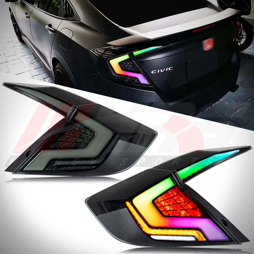 
                  
                    HRS - 2016-21 Honda Civic 10th Gen Sedan LED Tail Lights V2 - RGB
                  
                