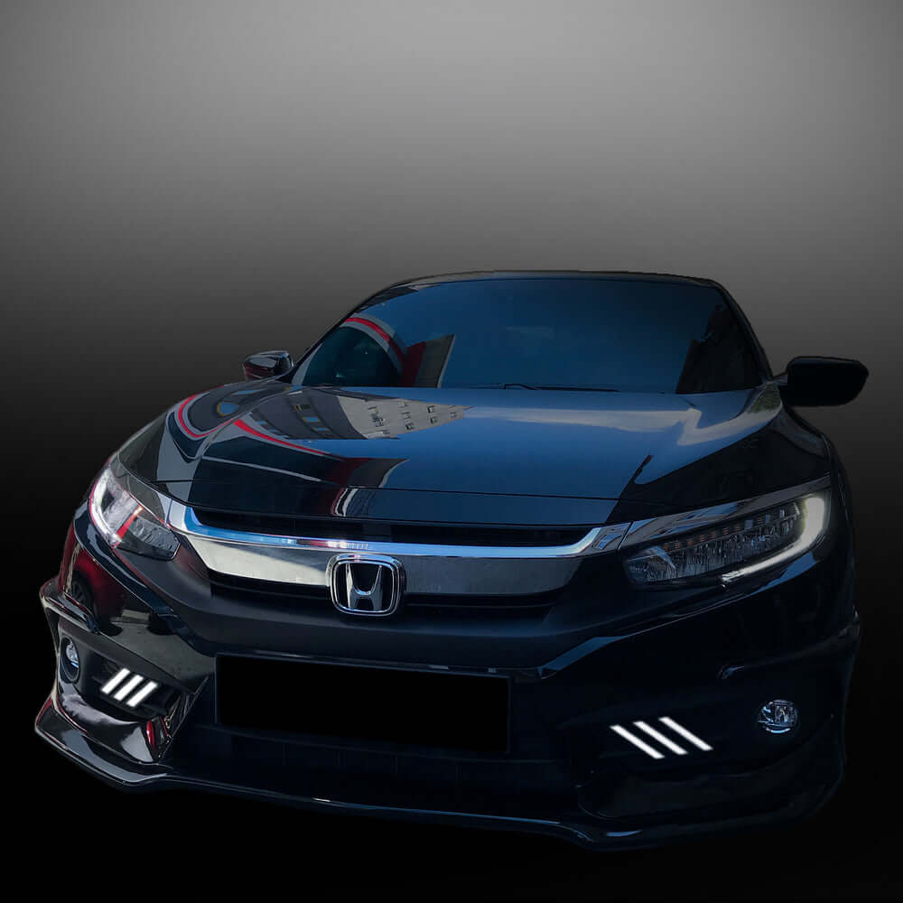 
                  
                    HRS - 2016 - 18 Honda Civic 10th Gen Sedan Front Bumper DRL Turn Signals - V4
                  
                