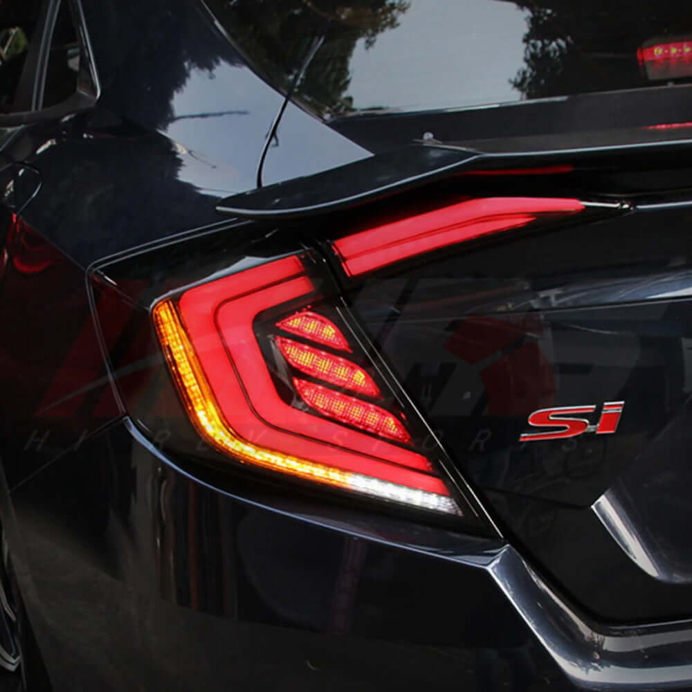 
                  
                    HRS - 2016-20 Honda Civic 10th Gen Sedan LED Tail Lights V1 - Smoke - OPEN BOX
                  
                