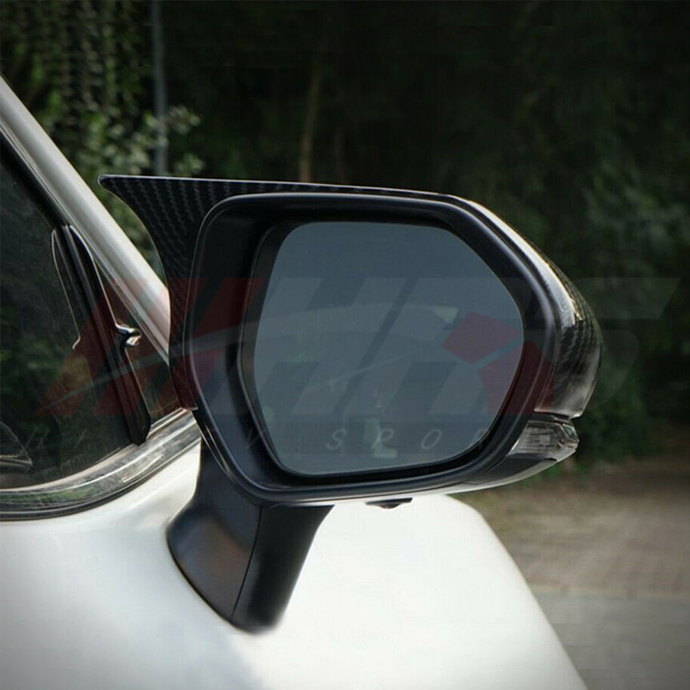 2Pcs For 2018-2021 Toyota Camry Carbon Fiber Side Mirror Rain Eyebrow Cover  Trim
