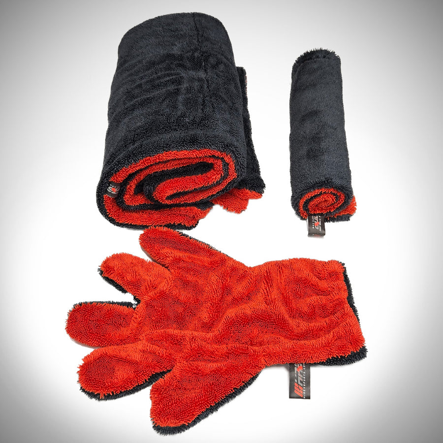 Spiraled Microfiber Car Drying Towel Bundle 1400 GSM | HiRev Sports