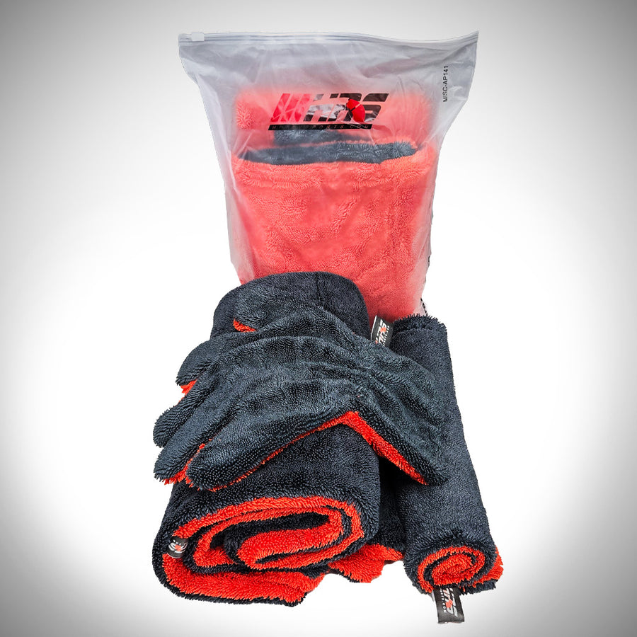 Spiraled Microfiber Car Drying Towel Bundle 1400 GSM | HiRev Sports