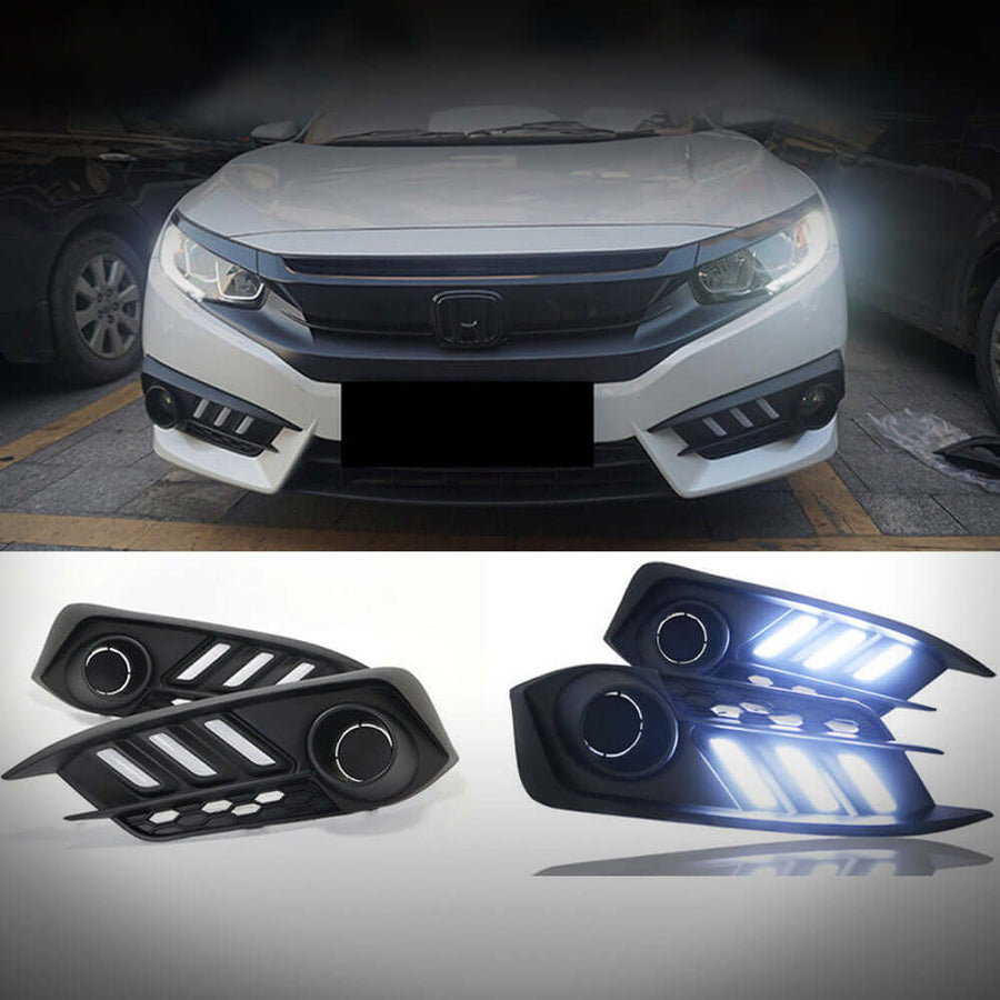 2016-2018 Honda Civic Sedan Front Bumper DRL Turn Signals V2 | HiRev Sports